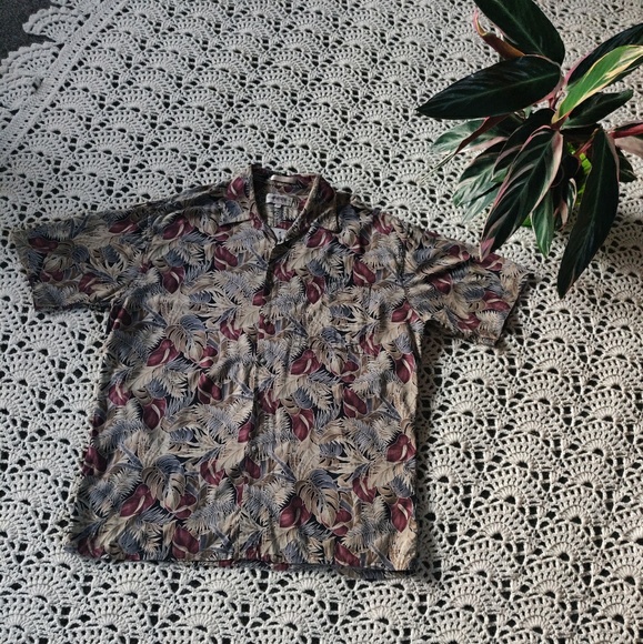 Vintage Foliage Men's Button Up Shirt - Size XL - Picture 2 of 5